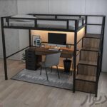 تخت خواب فلز و چوب ۱۳۰۴ ایوار دکور